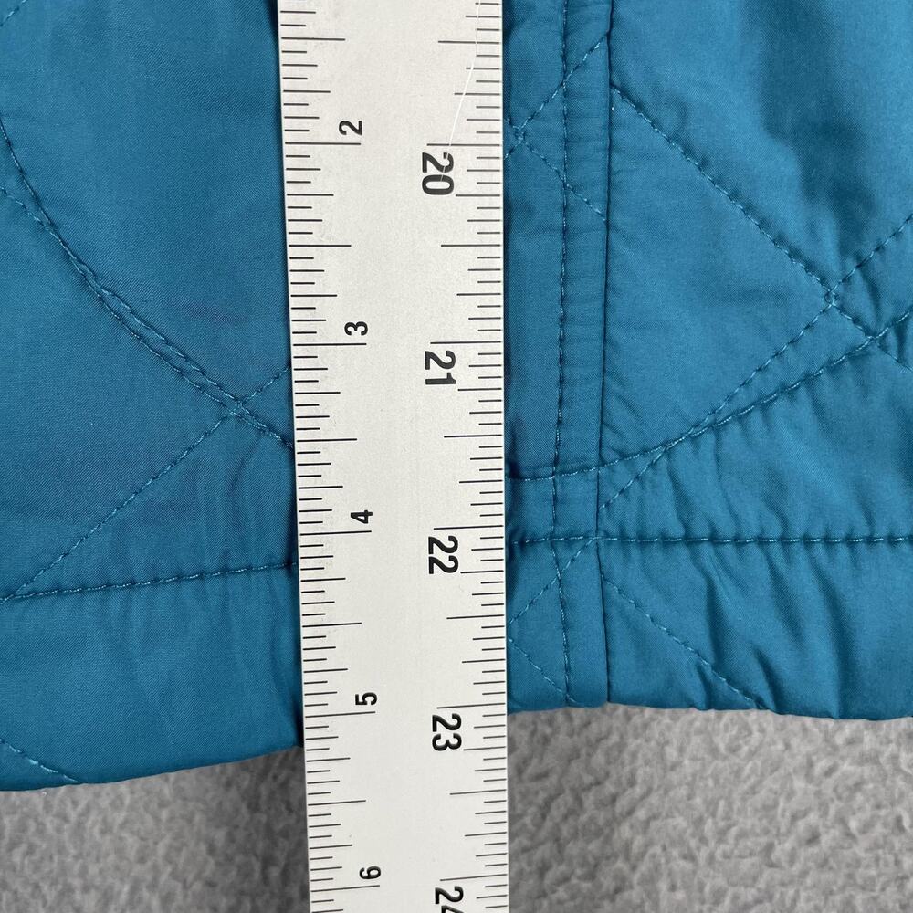 Talbots Vest Womens Small Teal Blue Quilted Zip Front Fleece Lined Pockets - Picture 7 of 7